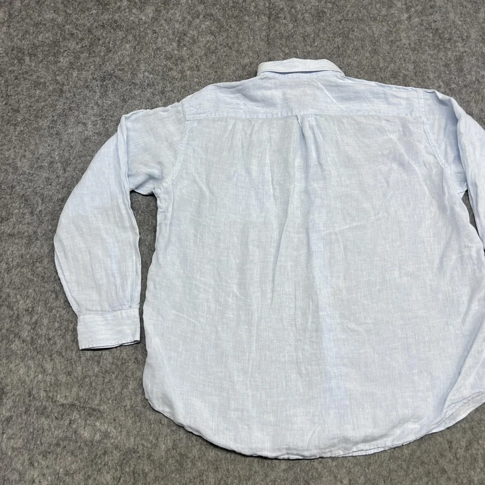 Vineyard Vines Shirt Mens XL Light Blue Striped Classic Tucker Linen Button Down